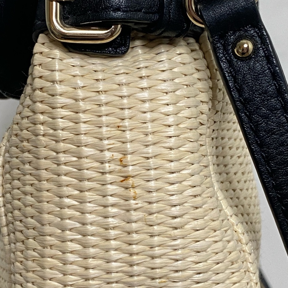 Kate Spade New York Leather and Basketweave Satchel with Crossbody Strap - Picture 15 of 16